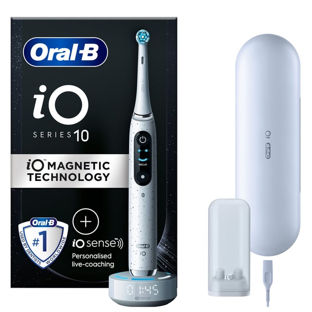 Oral-B iO 10 Stardust White Electric Toothbrush with Travel Case