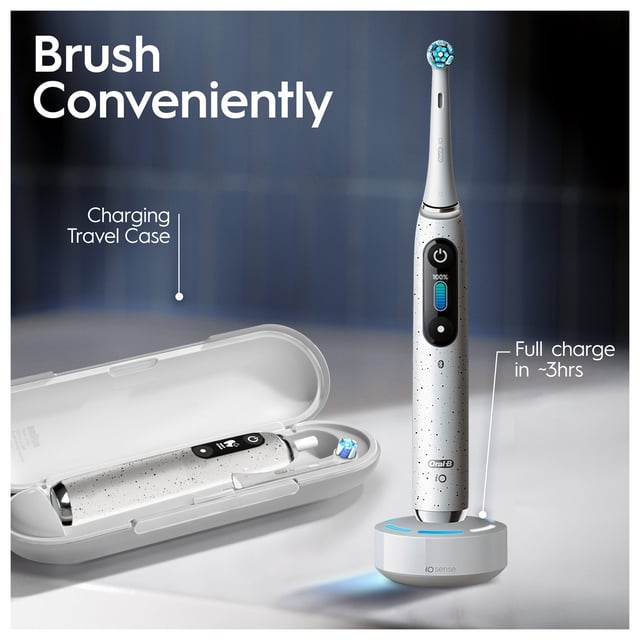 Oral-B iO 10 Stardust White Electric Toothbrush with Travel Case