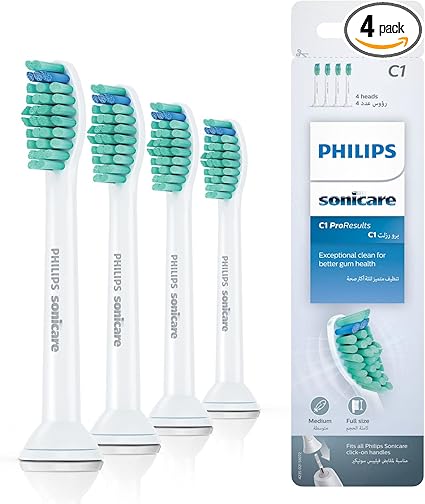 Philips Sonicare Original ProResults Standard Sonic Toothbrush Heads - 4 Pack in White (Model HX6014/07)