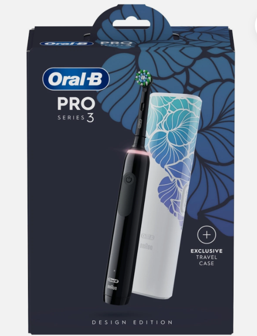 Oral-B Pro Series 3 Electric Rechargeable Toothbrush with Travel Case 3500 Black