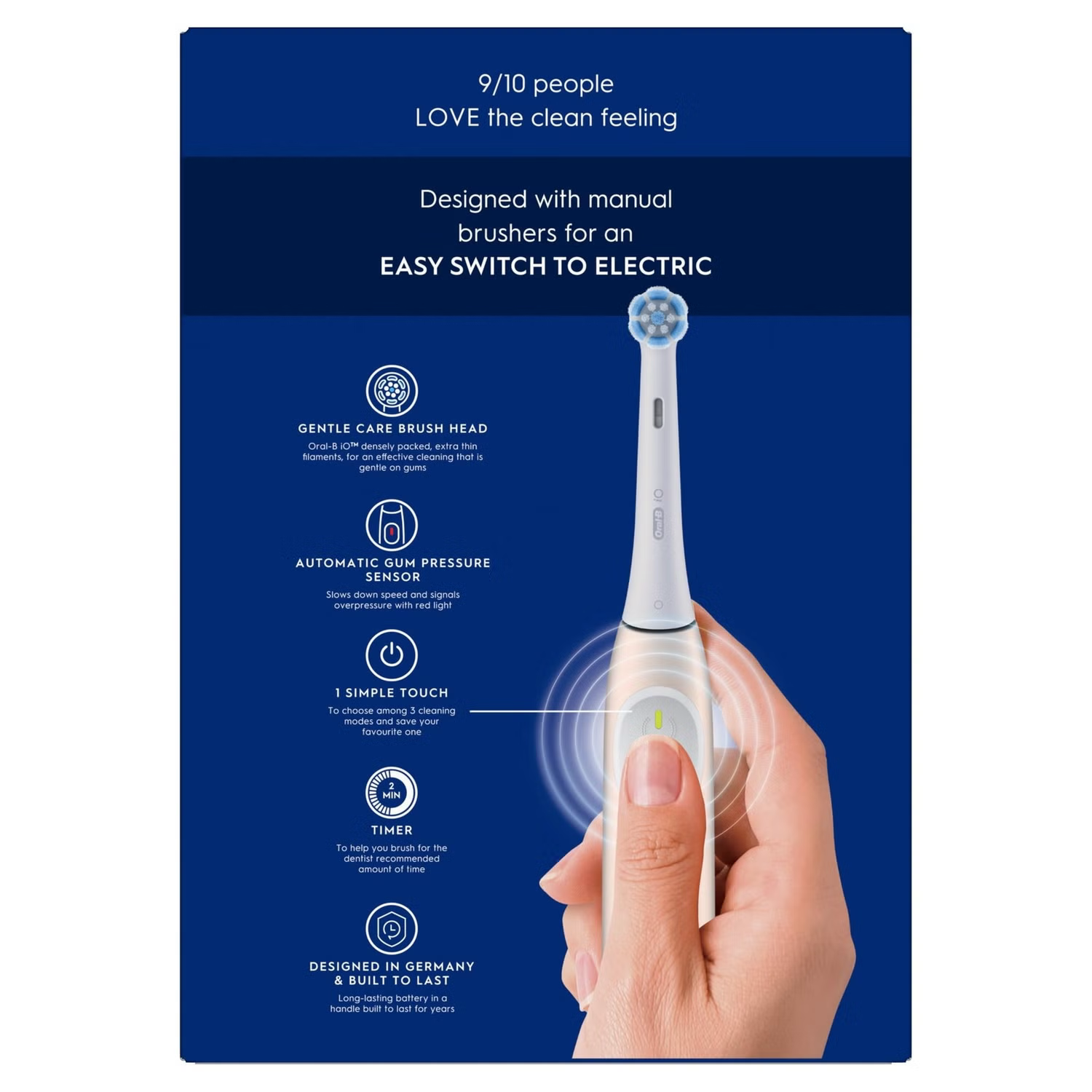 Oral-B iO2 Rechargeable Electric Toothbrush + Travel Case Pink | 100% Cleaner