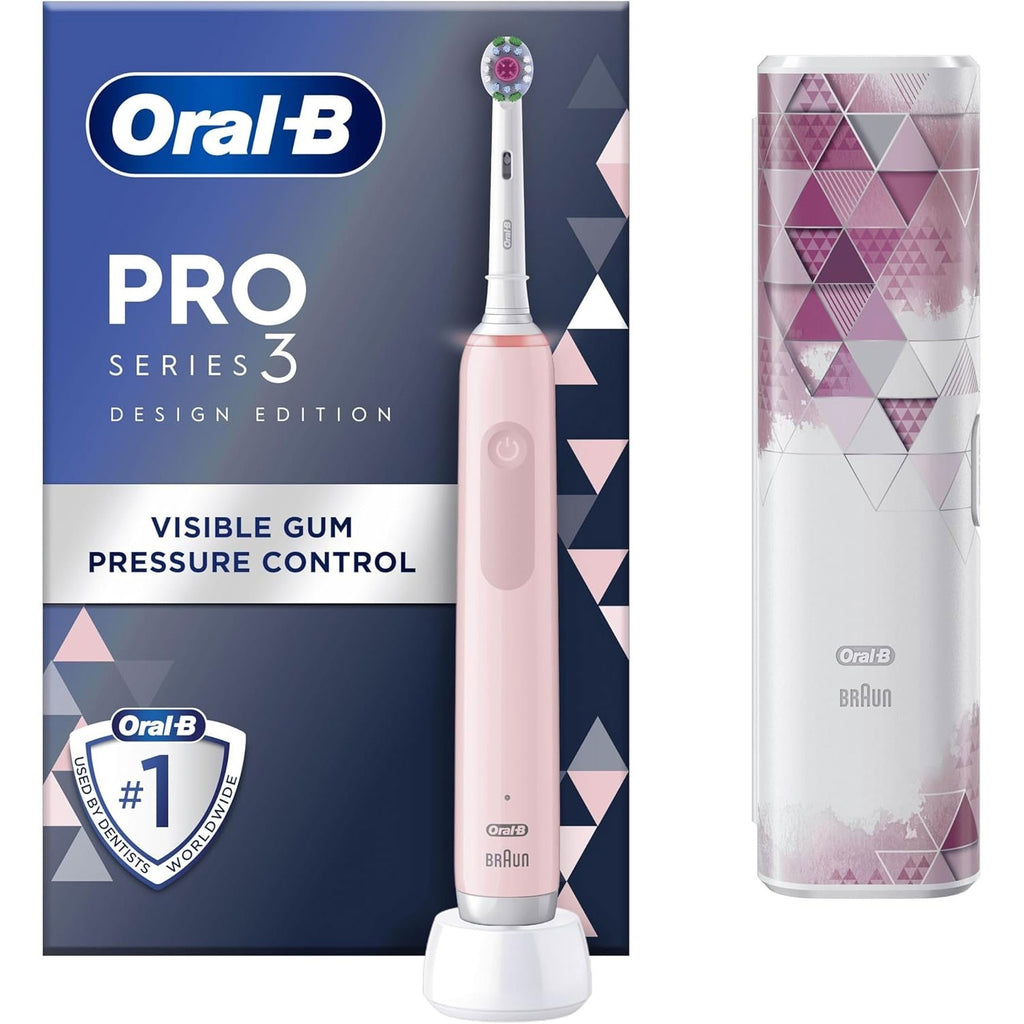 Oral-B Pro 3 Electric Toothbrush Pink, 3 Modes, Timer, with travel case
