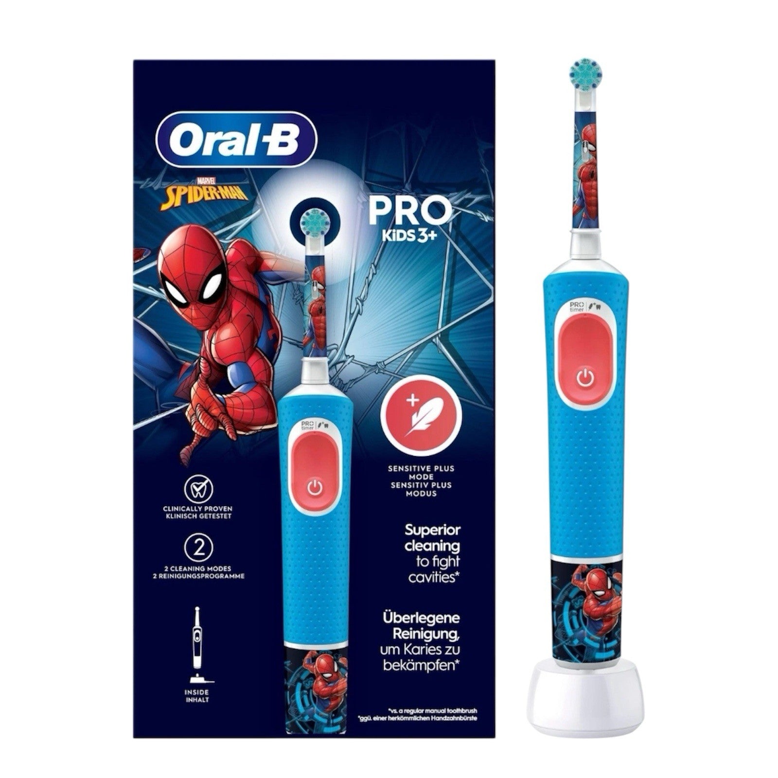 Oral-B Vitality PRO SPIDERMAN Electric Rechargeable Toothbrush Kids Boys