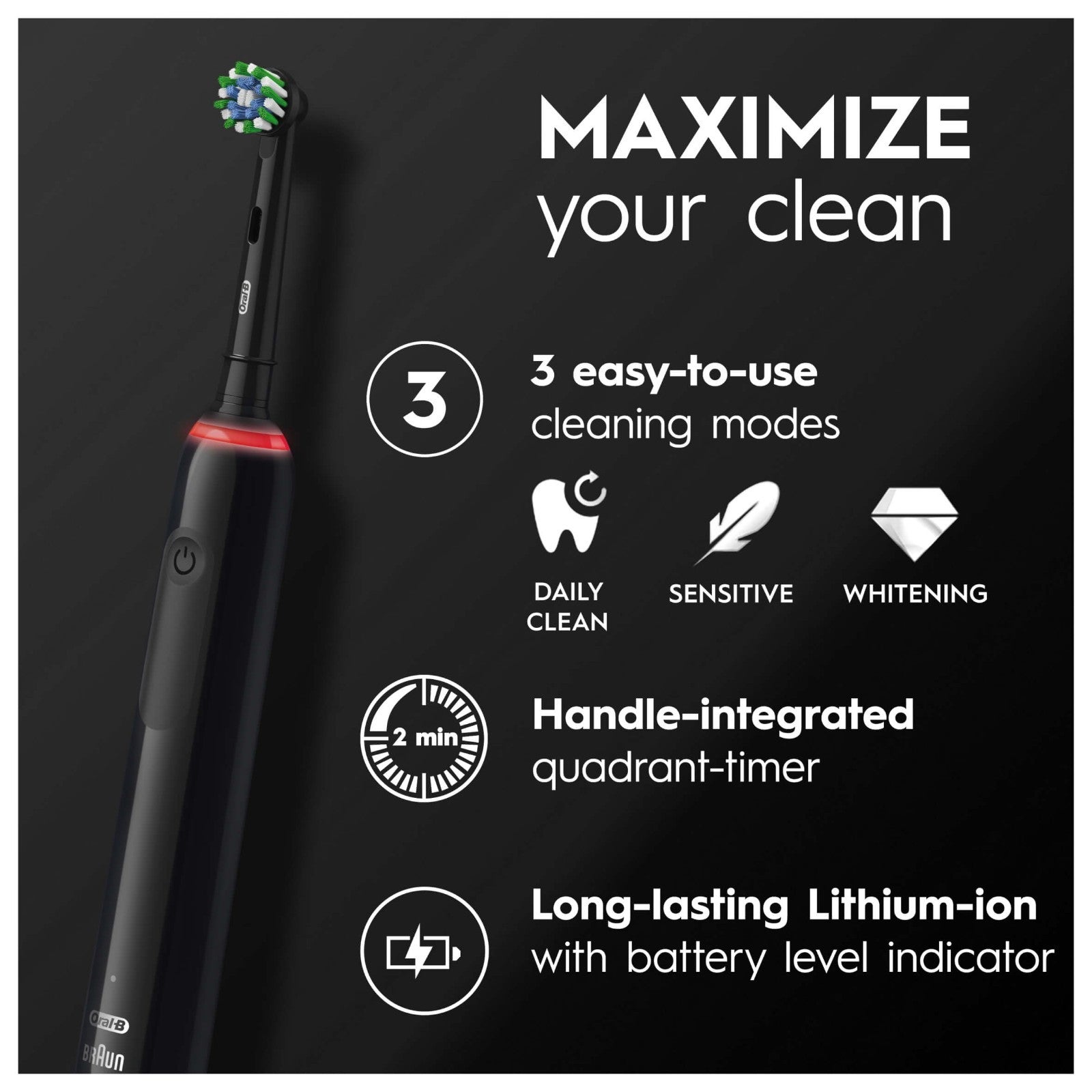 Oral-B Pro 3 3900 Electric Toothbrushes Duo Pack Black & White