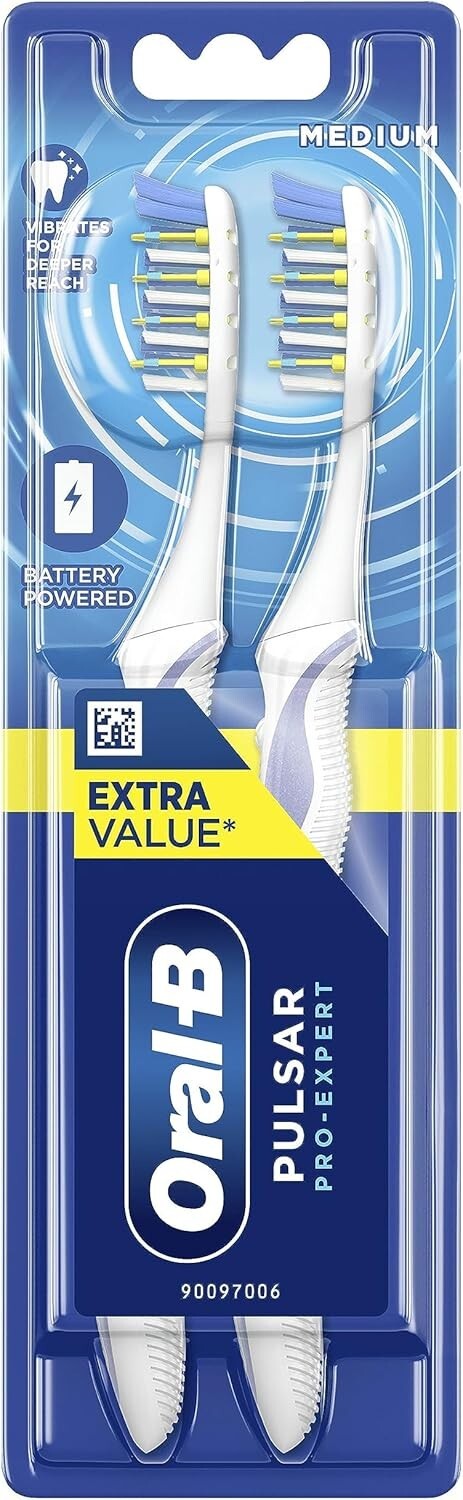 Oral-B Pulsar Pro-Expert 2X Manual Toothbrushes, With Battery Powered