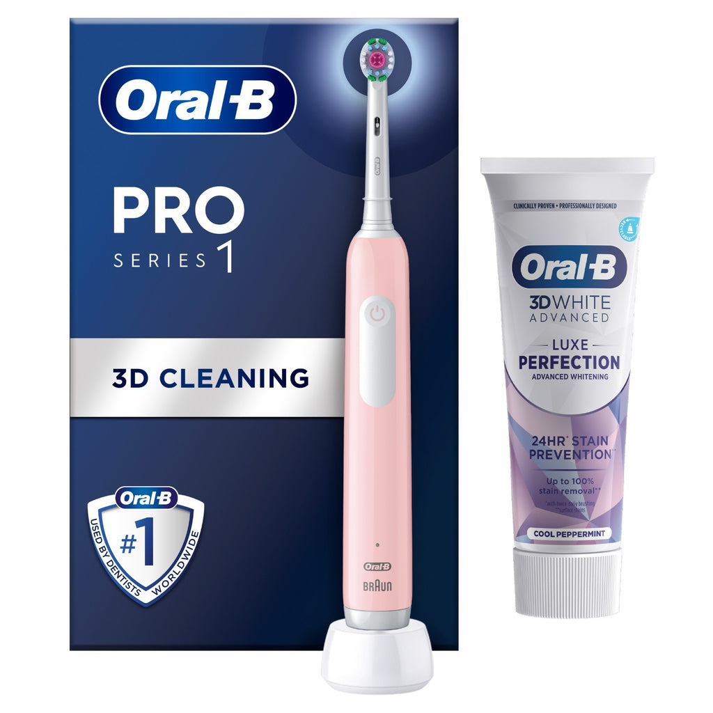 Oral-B Pro Series 1 3D White Pink Toothbrush+Paste