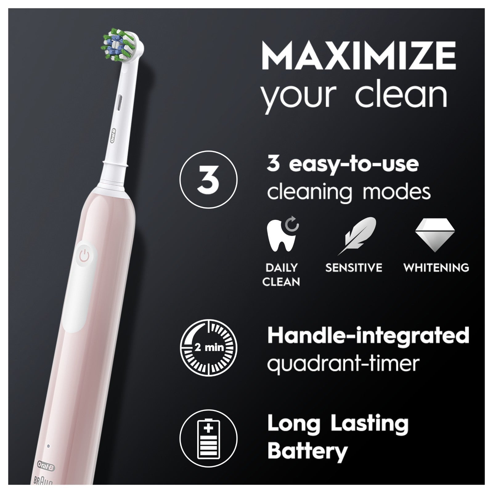Oral-B Pro Series 1 3D White Pink Toothbrush+Paste