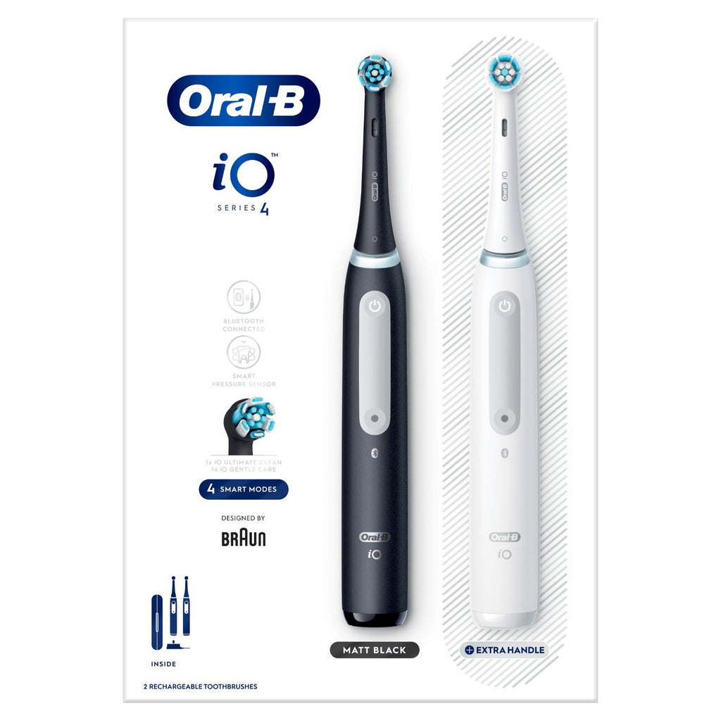 Oral-B iO4 Electric Toothbrush Matte Black and White Duo