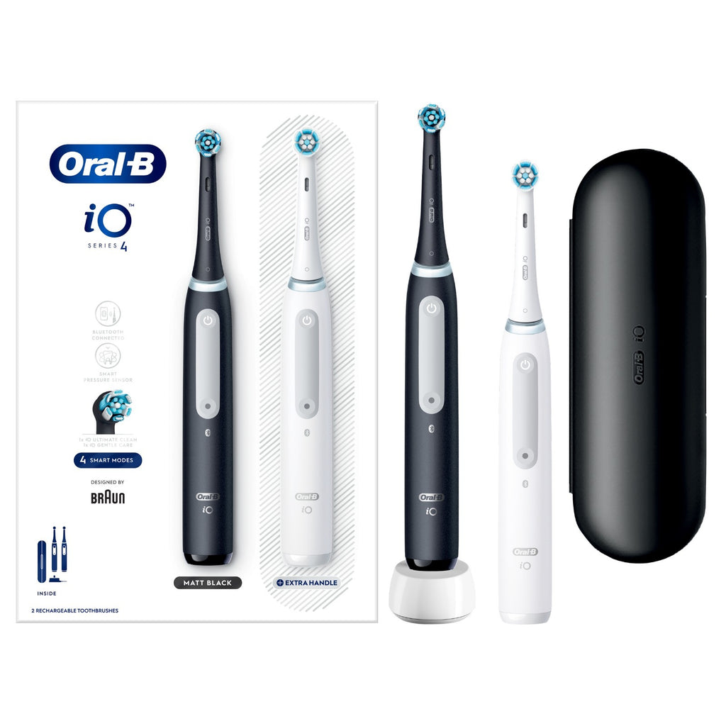 Oral-B iO4 Electric Toothbrush Matte Black and White Duo